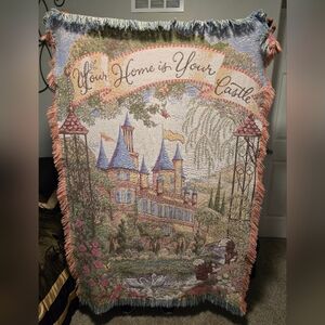 Trump Castle Tapestry Cotton Throw Blanket Your Home Is Your Castle 46” x 65”